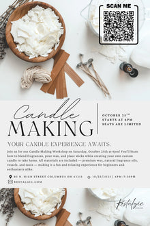 Candle Making Workshop – Saturday, October 25th | 6:00 PM – 7:30 PM Restalgic Atelier