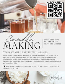  Candle Making Workshop – Saturday, September 27th | 1:00 PM – 2:30 PM Restalgic Atelier