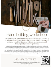  Handbuilding Pottery Workshop – 2-Hour Guided Experience Restalgic Atelier