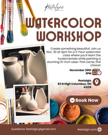  Watercolor Vase Workshop — November 30th at 3PM (12 Seats Only) Restalgic Atelier